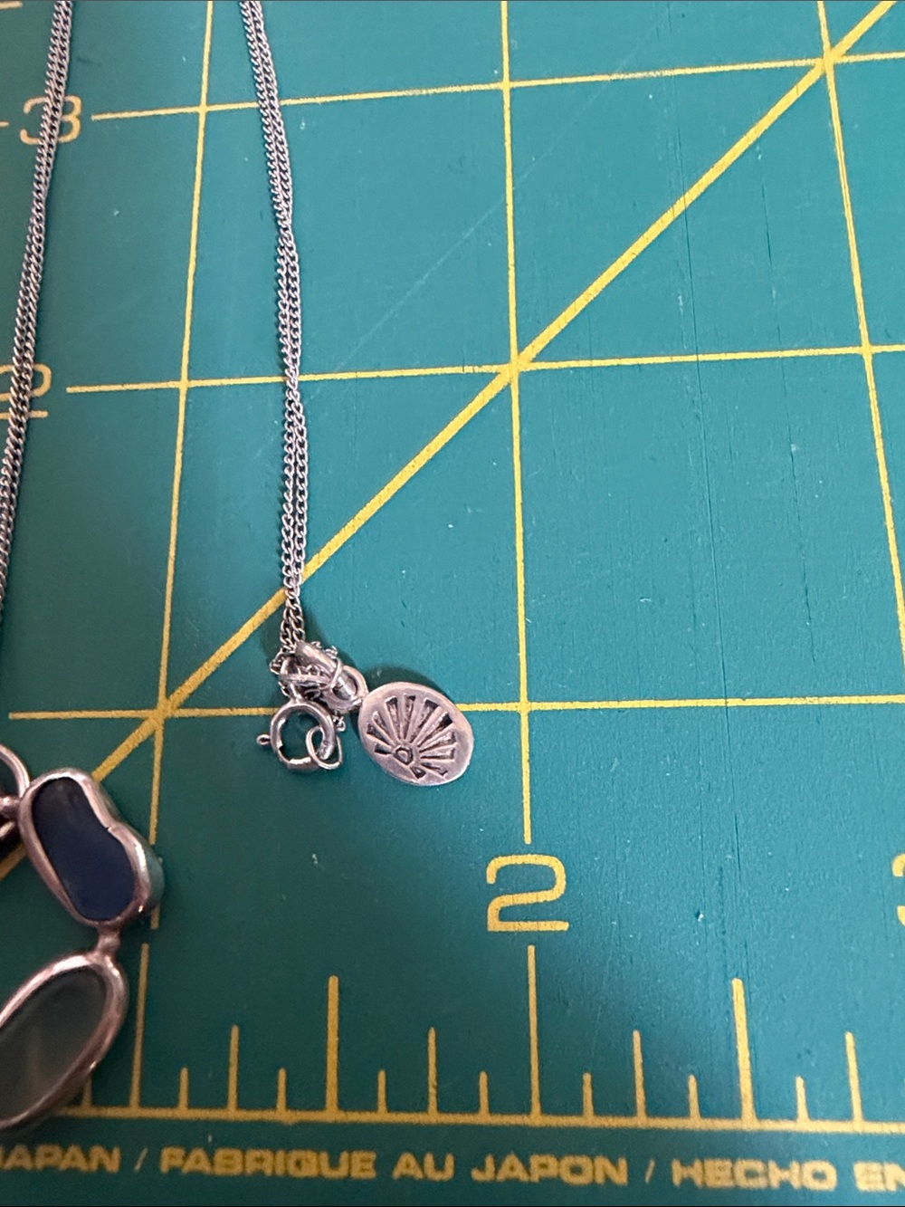 Lita Sea glass Sterling Silver Pendant Necklace in Blues - Picture 7 of 7